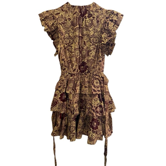 Ulla Johnson Honoria Tiered Printed Poplin Mini Dress SZ XXS - Picture 8 of 9